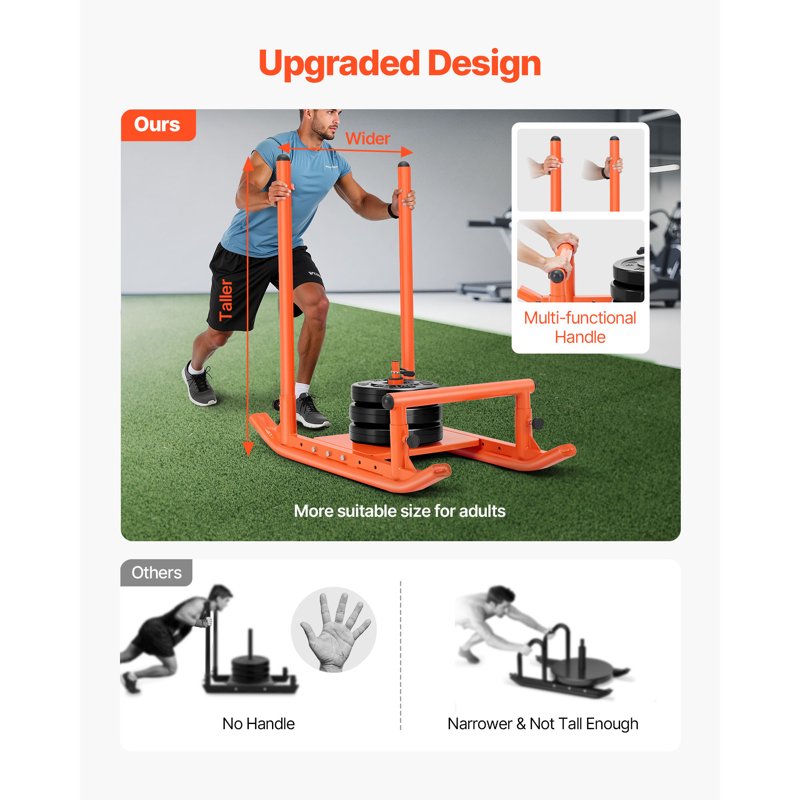 Steel Weight Sled for Strength Training - 2 Inch, 50.7 lbs, Red