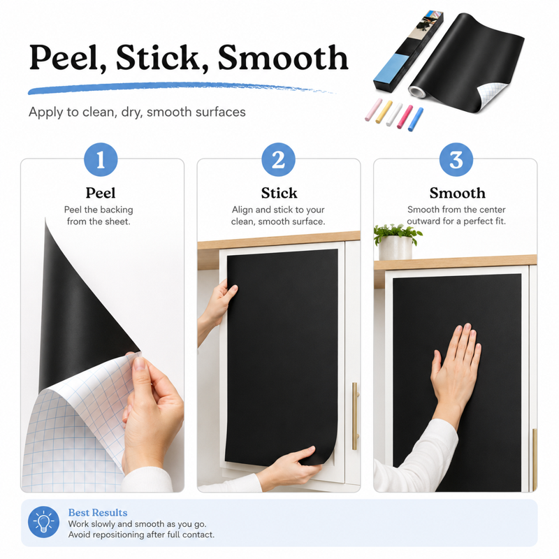 Chalkboard Wall Sticker Roll 18x79 Inch DIY Contact Paper for Notes & Labels