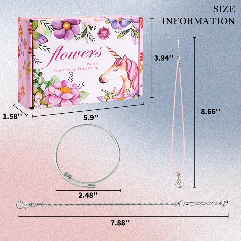 Jewelry Making Kit with Charms Beads and Bracelets - Kids DIY Craft Set