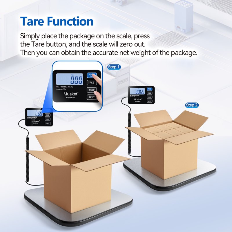 Digital Postal Scale 440lbs/200kg with LCD Display Tare Hold Function