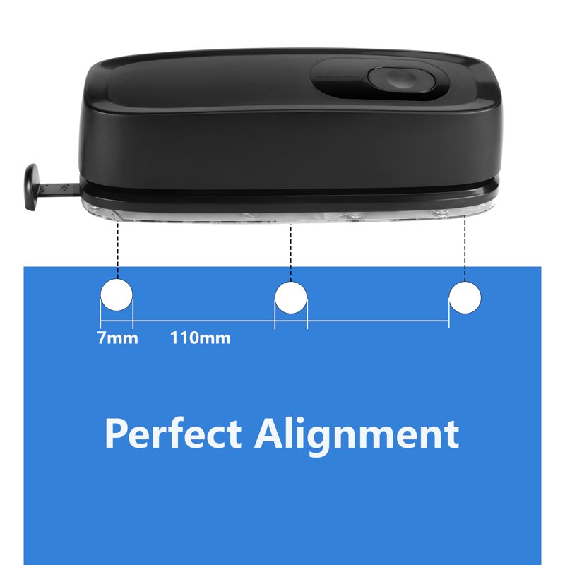 Electric 3-Hole Paper Puncher - 20-Sheet Capacity, Corded & Battery Operated, Office & Home Use