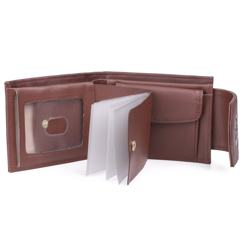 Women's Leather Convertible Billfold Wallet with Coin Pocket - Multiple Colors