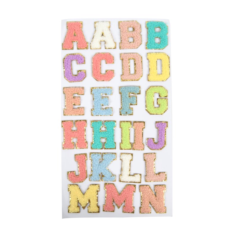 Multicolor Adhesive Alphabet Letter Patches Set - 46 Pieces for Crafts and Personalization