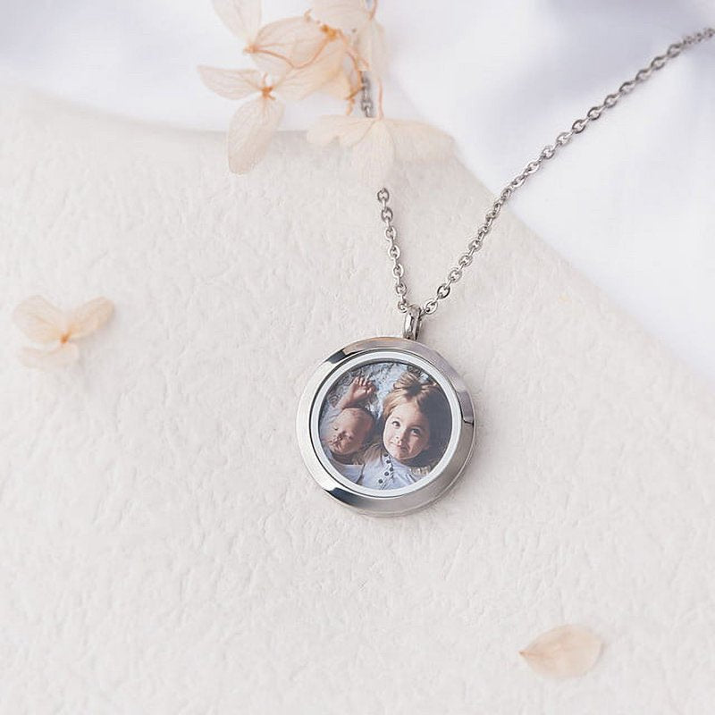 Personalized Pet Photo Necklace - Memorial Locket with Photo Option