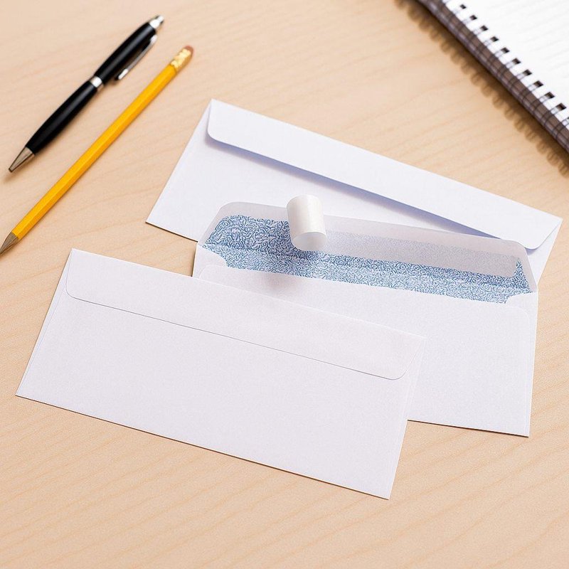 Bulk #10 Self-Sealing Security Envelopes 4-1/8 x 9-1/2 Inches - White Pack of 500