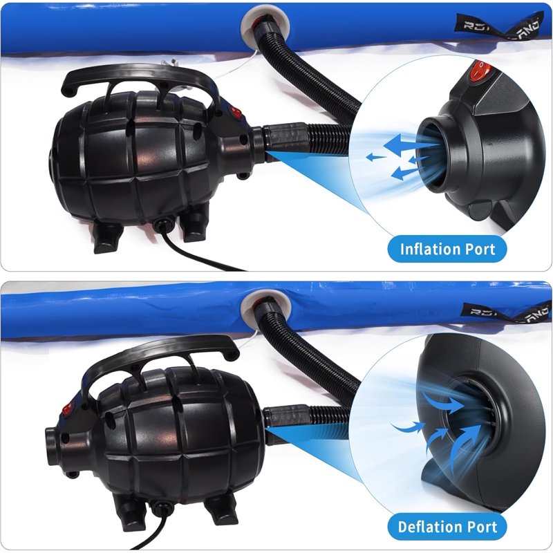 600W Electric Air Pump for Inflatables, Air Mattress, Pool Toy, Raft, Boat