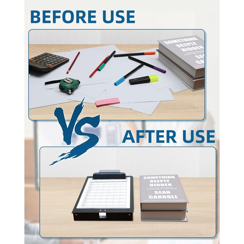 Heavy Duty Aluminum Clipboard with Dual Storage & Pen Holder - Letter Size