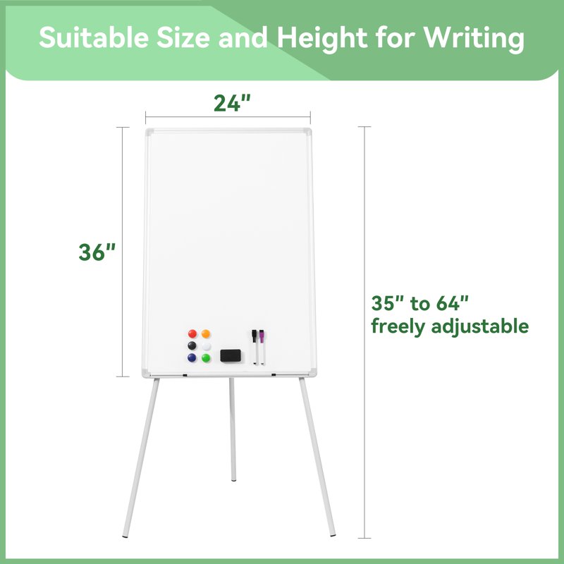 Portable Magnetic Whiteboard Easel with Adjustable Tripod Stand 36x24 for Classroom Office & Home