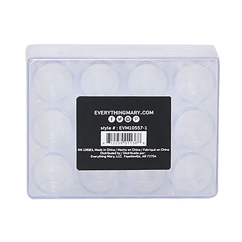 12-Unit Clear Plastic Beading Storage Box with Removable Jars