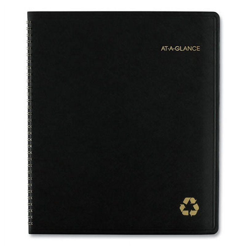Recycled Monthly Planner 13-Month Calendar Bundle of 2 Black Cover Jan to Jan