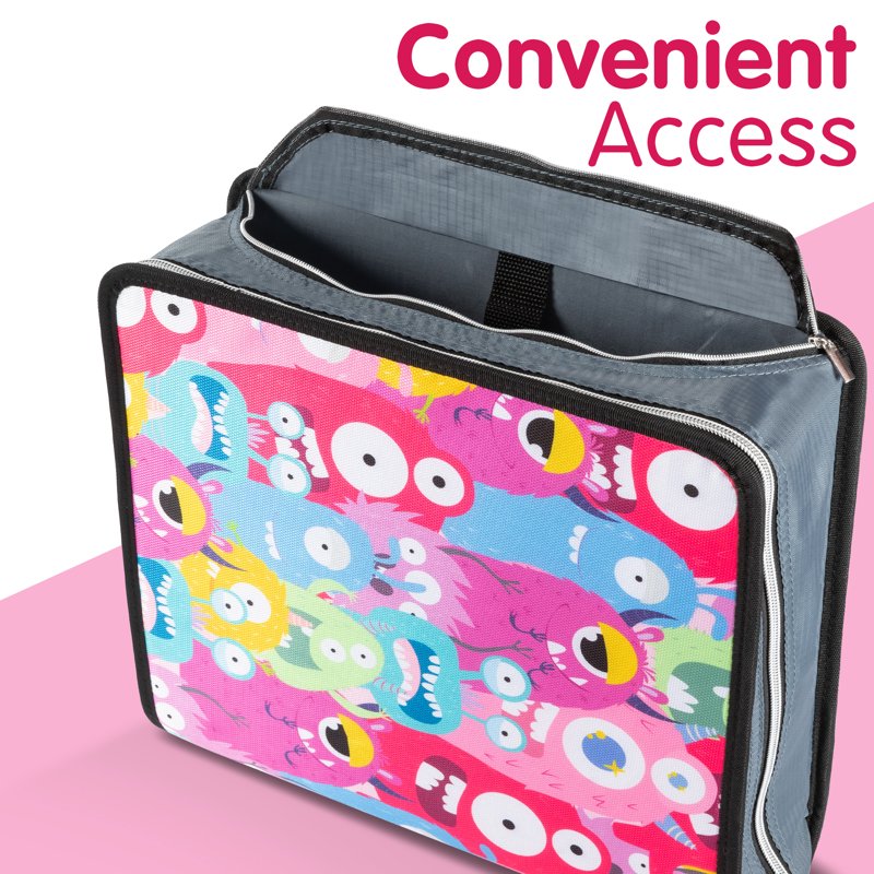 3-Inch Zipper Binder with 700 Sheet Capacity Waterproof Organizer with Pockets & Carrying Strap