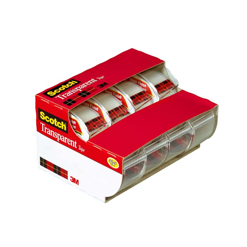 Clear Transparent Tape 3/4 in x 850 in with Dispenser - Office & Gift Wrapping