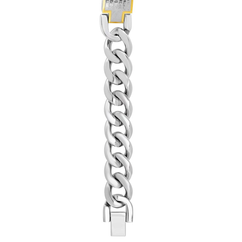 Men's Two-Tone Stainless Steel Lord's Prayer ID Bracelet - Durable Jewelry