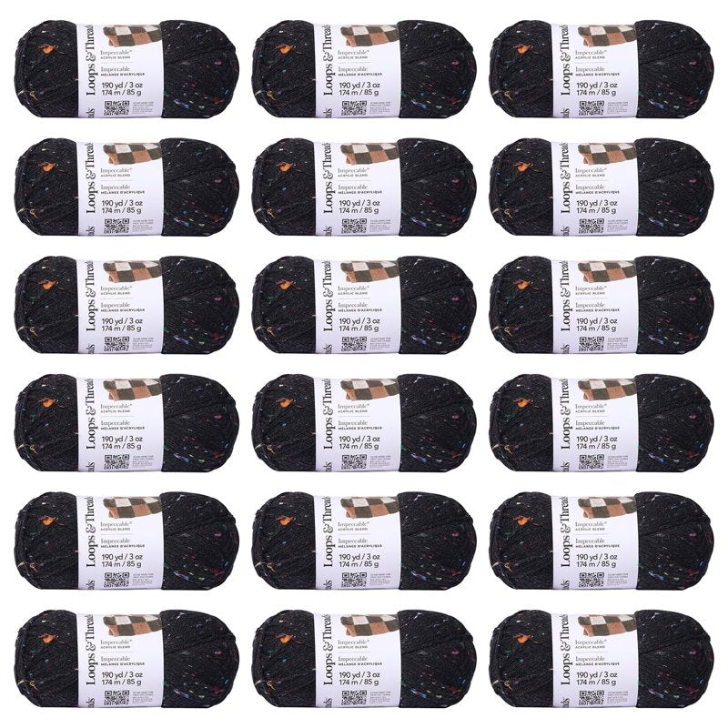 Bulk Tweed Yarn Pack for Knitting Crochet & Weaving - 18 Skeins