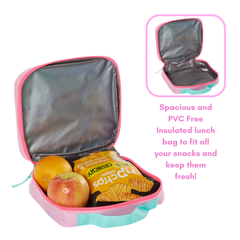 Kids Girls Backpack with Detachable Lunch Bag - Pink, School & Travel