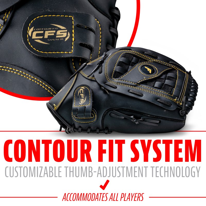 Baseball Softball Glove 14 Inch Fielding Mitt for All Positions, Durable Synthetic Leather