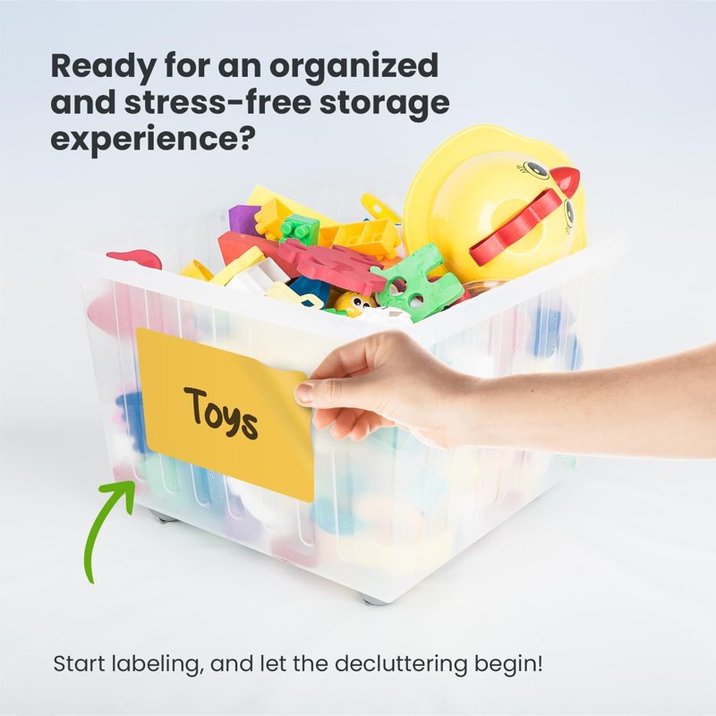Removable Storage Bin Labels 6x4 Inches - All Colors, 50 Count