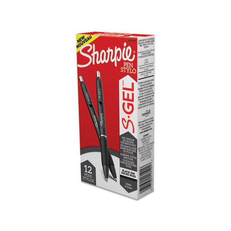 Retractable Gel Pen 0.5mm Fine Black Ink - Dozen, Smooth Writing