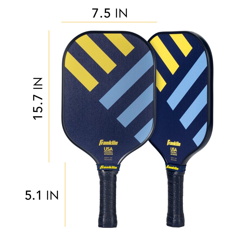 Pickleball Paddle Defy - Textured Fiberglass Surface, Polypropylene Core - Franklin Blue