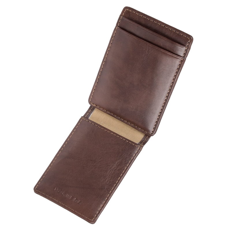 Slim RFID Wallet with Magnetic Money Clip for Men - Brown