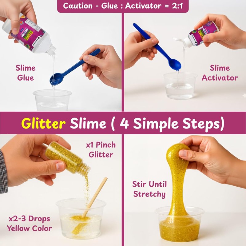 Kids Slime Making Kit with Glitter, Confetti & Molds – 15+ Activities for Ages 4+