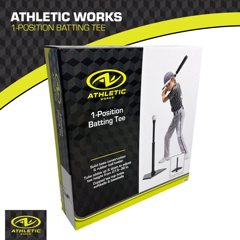 Adjustable Baseball Batting Tee with Heavy-Duty Rubber Base - Practice Equipment
