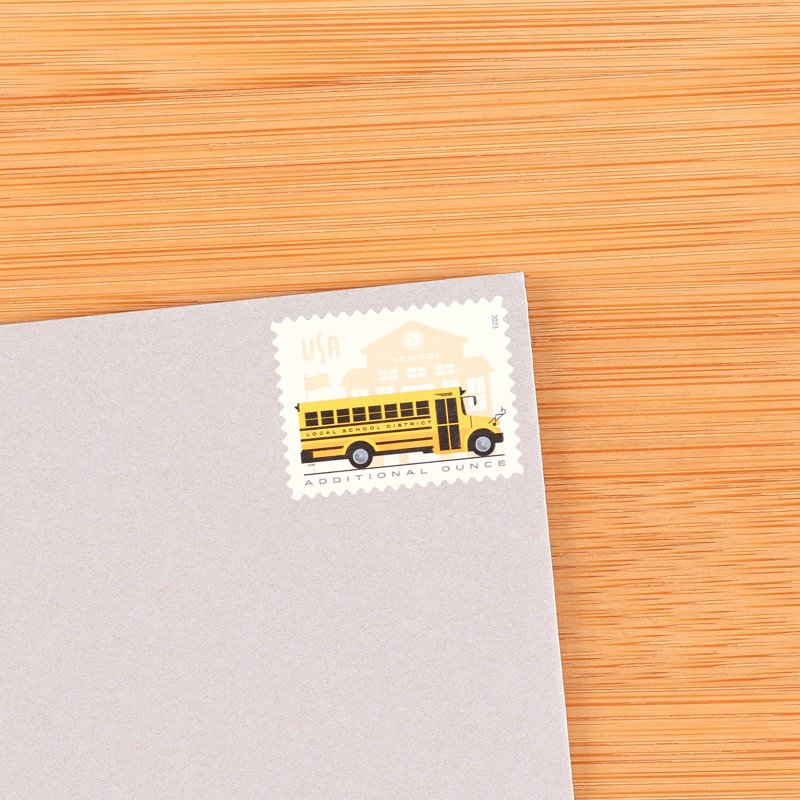School Bus USPS Additional Ounce Postage Stamp - Set of 10