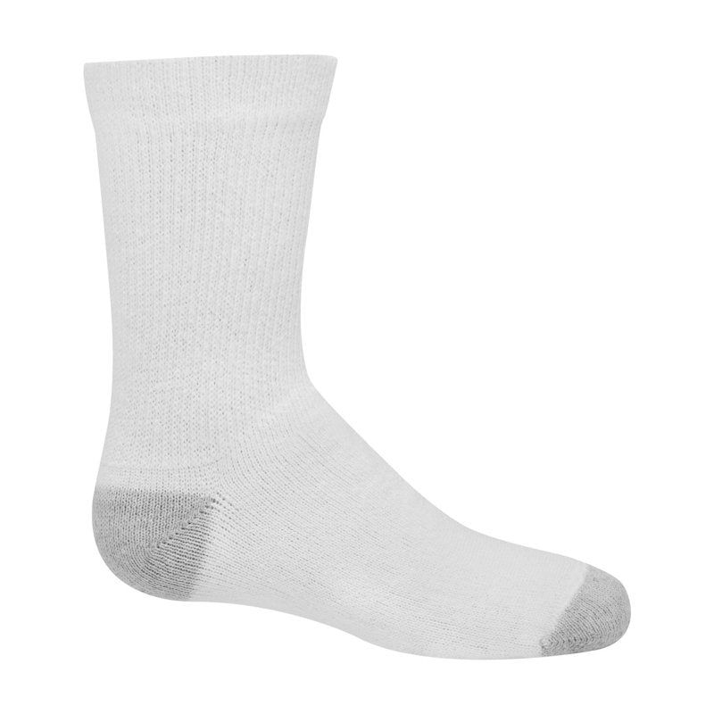 Hanes Boys' Crew Socks Pack - 12 Pairs, White, Double Tough Reinforced Heel & Toe