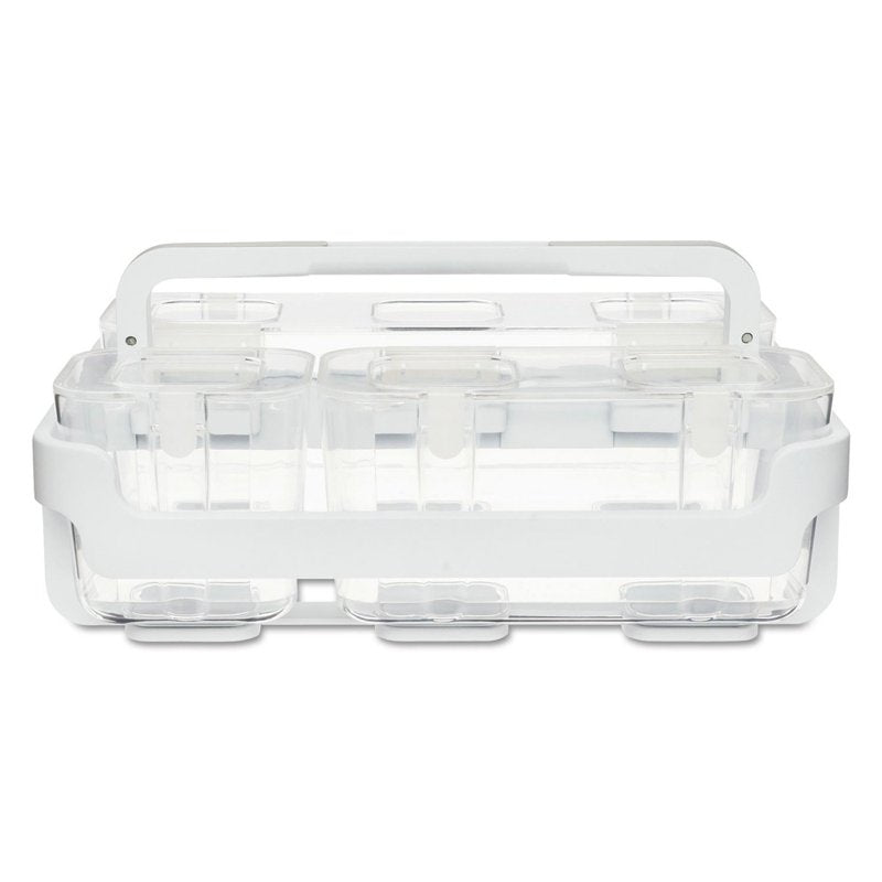 Stackable Caddy Organizer with Removable Plastic Bins - White, 14" x 10.5"