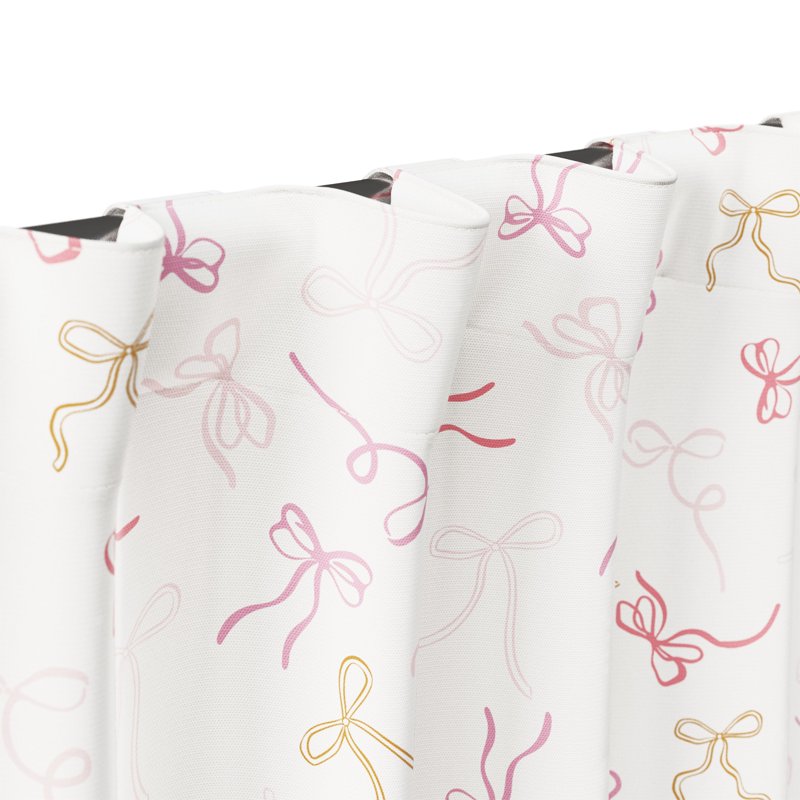 Kids Blackout Curtain Panel with Ribbon Print - 38 x 84 inches, Pink & Yellow