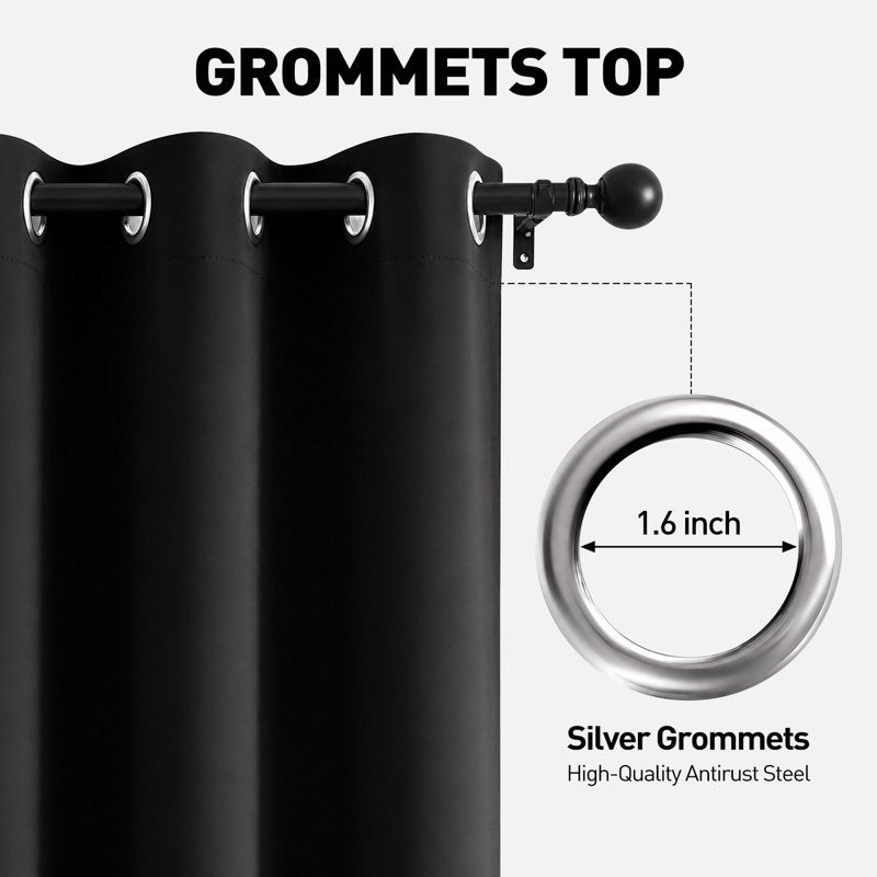 Blackout Curtains Set of 2 - Thermal Insulated Room Darkening Drapes for Bedroom & Living Room