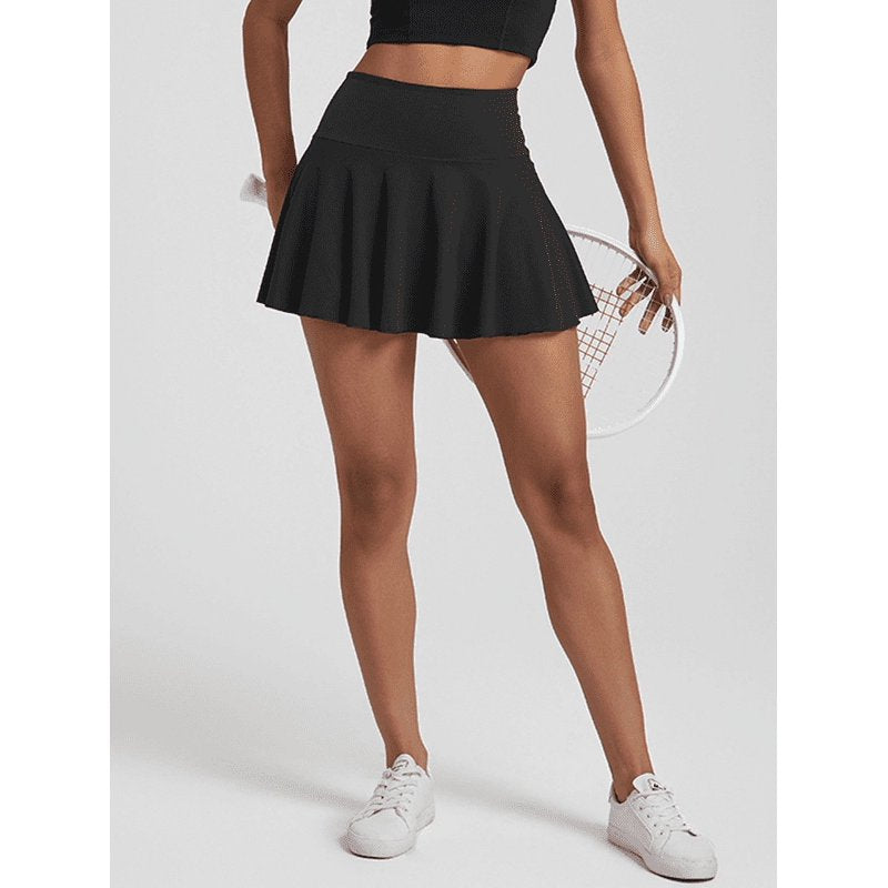 Women's Pleated Tennis Skirt with Shorts & Side Pocket - High-Waisted Athletic Skirt for Yoga, Gym, Running