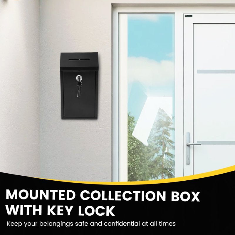 Metal Suggestion & Donation Box Wall Mount Lockable Collection Box