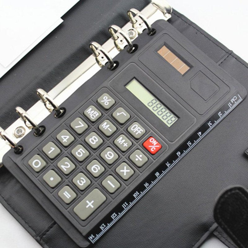 6-Hole Calculator with Ruler - Office Desk Calculator and Measurement Tool
