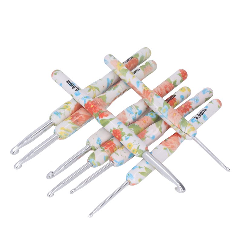 Ergonomic Colorful Crochet Hook Set - Aluminum Knitting & Embroidery Tools, 8 pcs