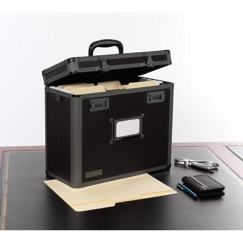 Lockable Letter Size File Tote Case with Security Locks and Handle