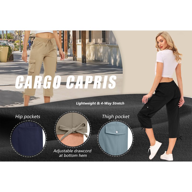 Lightweight Women's Cargo Capris for Hiking & Outdoor Activities