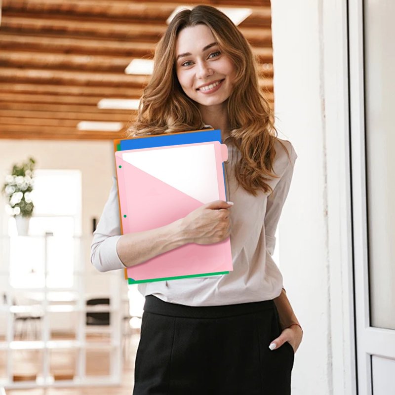 Multicolor Binder Dividers with Pockets and Tabs for 3 Ring Binders - Office & School Organization