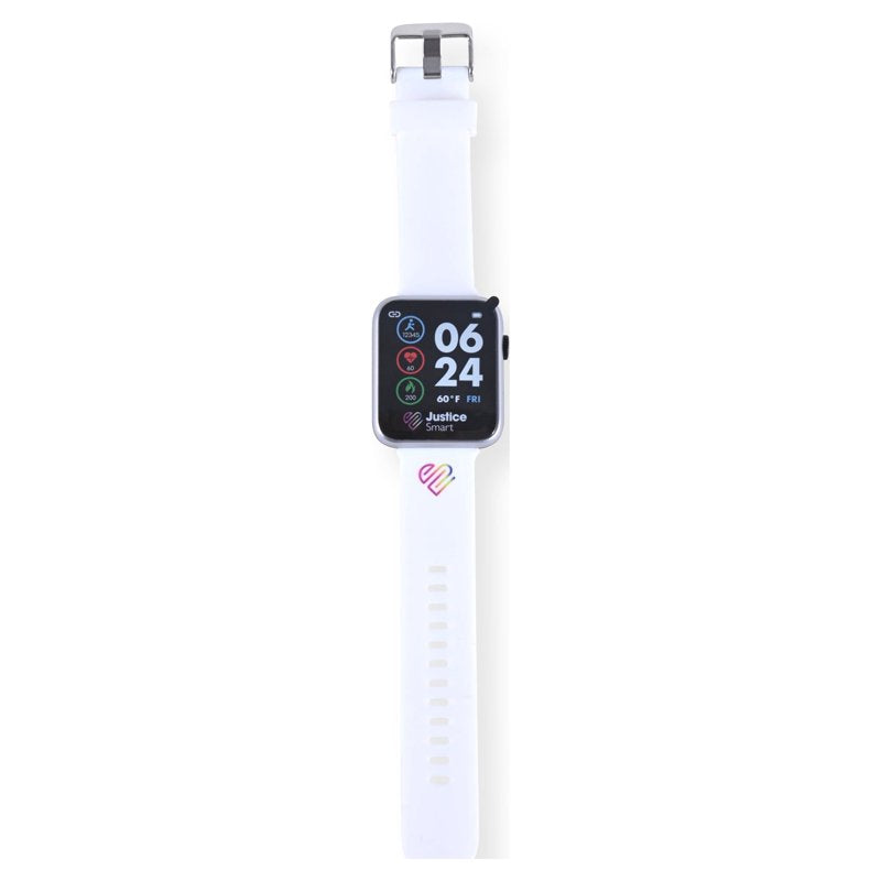 Unisex Kids Smart Watch with Silicone Perforated Band - White