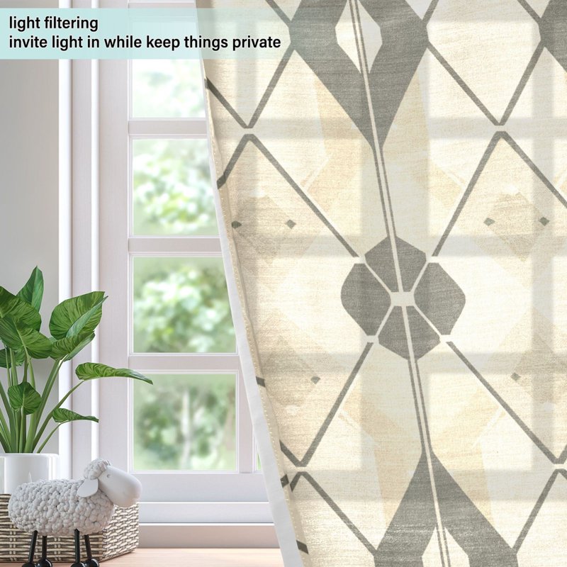 Sheer Curtain Set with Grommet Top - Light Filtering Window Drapes for Bedroom & Living Room