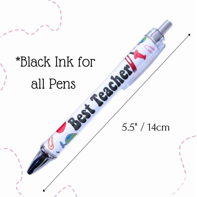 Cute Teacher Pens Set - Inspirational & Funny School Supplies, 12 Pack