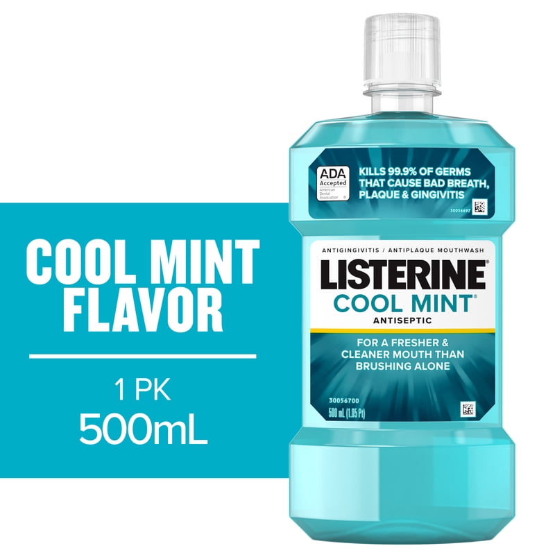 Listerine Cool Mint Antiseptic Mouthwash - Fresh Breath & Plaque Control, 6-Pack