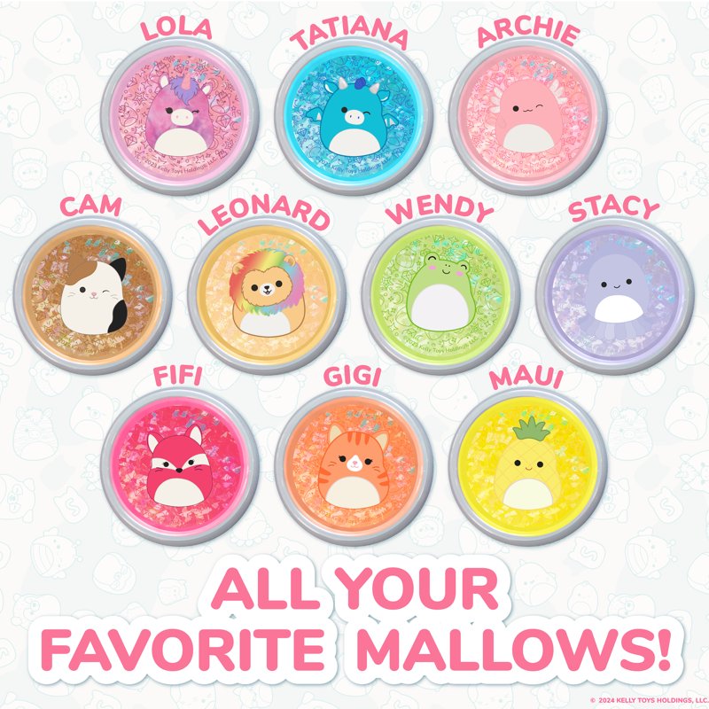 Pre-Made Slime Set with Rainbow Mix-Ins for Kids Ages 6+ - Squishmallows Themed