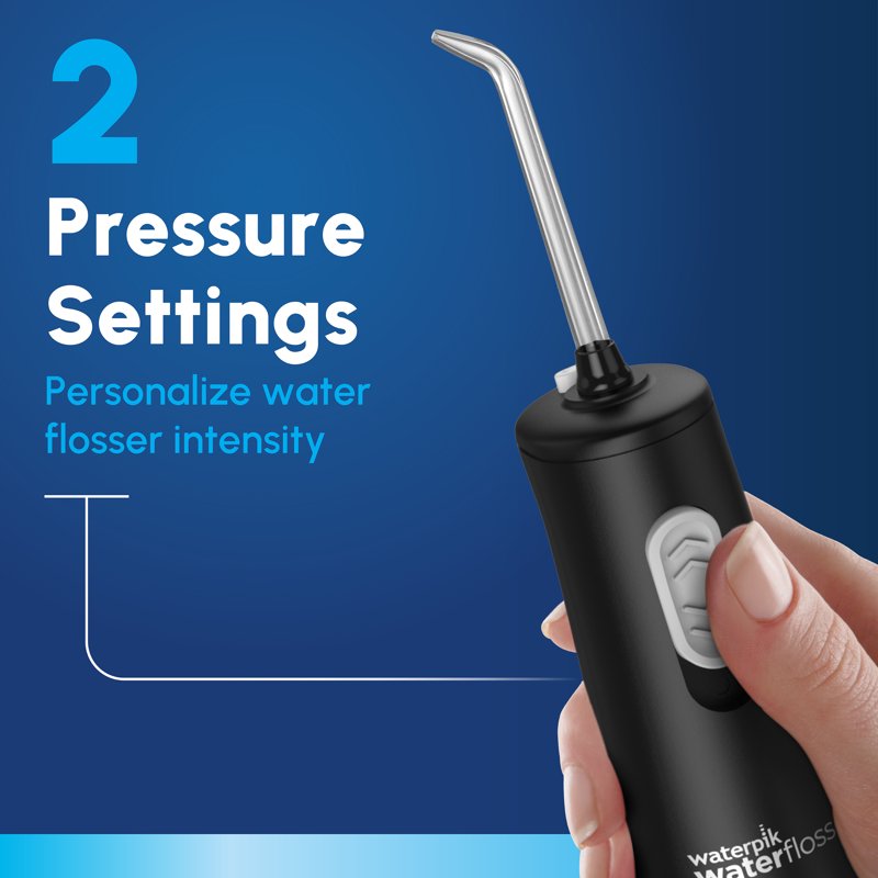 Waterpik Cordless Express Portable Water Flosser — 2 Settings, 2 Tips, ADA Accepted, Black (Variation: Black, 1)