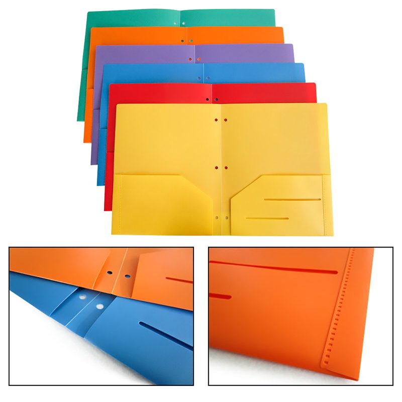 2-Pocket Recycled Plastic Folder for 3-Ring Binders, Holds 11x8.5 Inches Paper