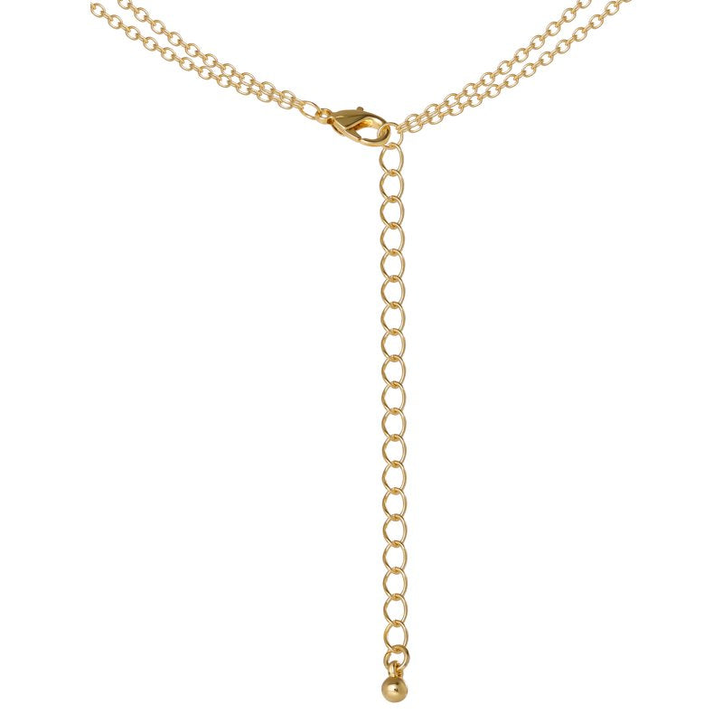 Layered Women's Flower and Heart Accent Necklace – Adjustable, Lightweight Jewelry