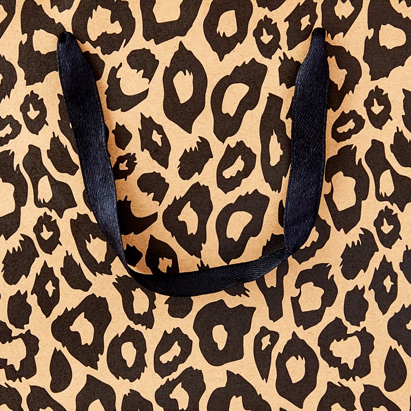 Large Brown Leopard Gift Bags - 8x10 Inch, Set of 7 for Crafts & Events