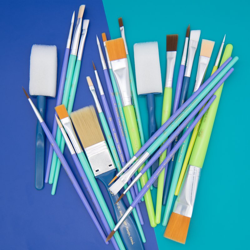 25-Piece Assorted Craft Paint Brush Set for Art & Craft Projects
