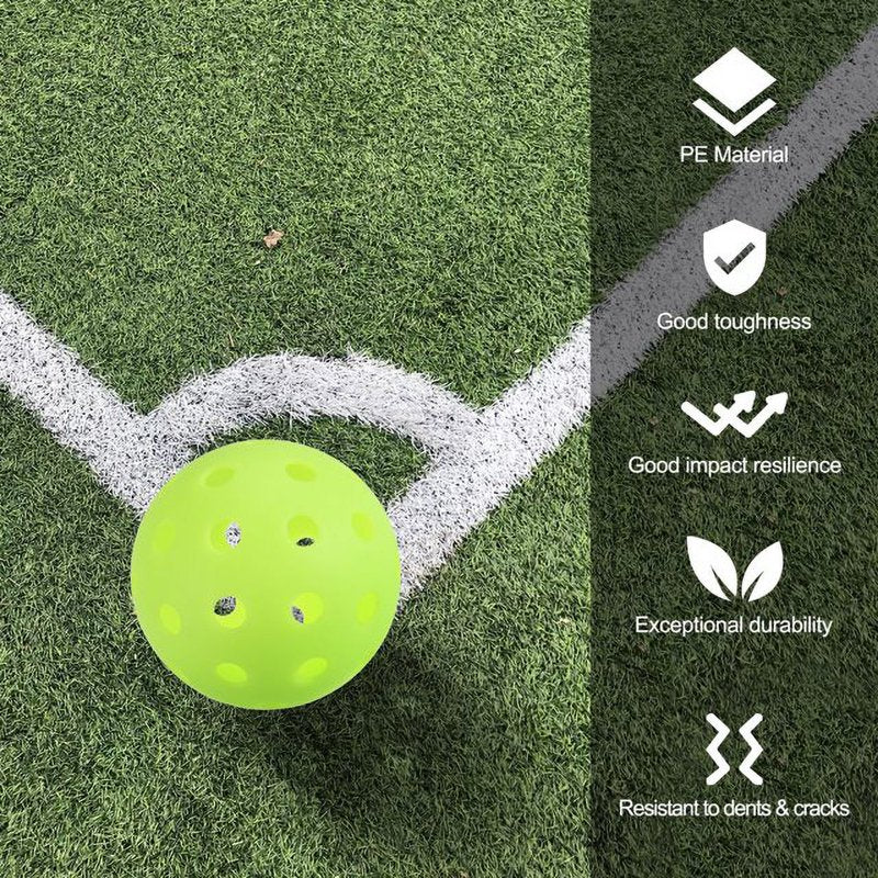 Innotech 4 Pack 40-Hole Pickleball Balls, Green - Official Size, Durable Outdoor Balls