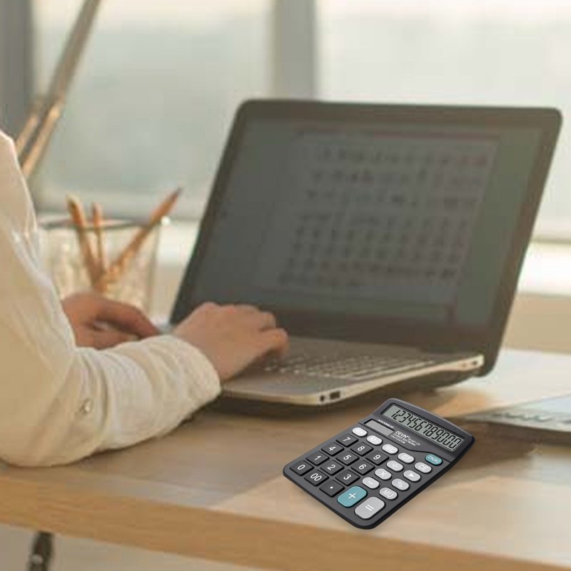 Office Desk Calculator with Large Buttons Dual Power Solar Battery